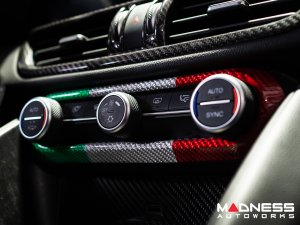 Alfa Romeo Stelvio Air Conditioning Dash Bezel - Carbon Fiber - Pre '20 - Italian Theme - Feroce Carbon